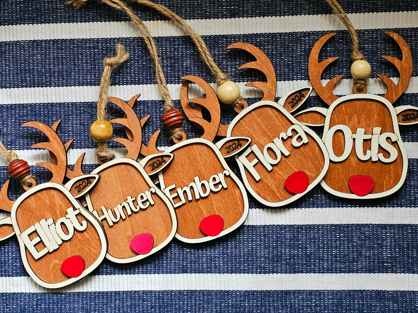 Personalized Wood Reindeer Ornament