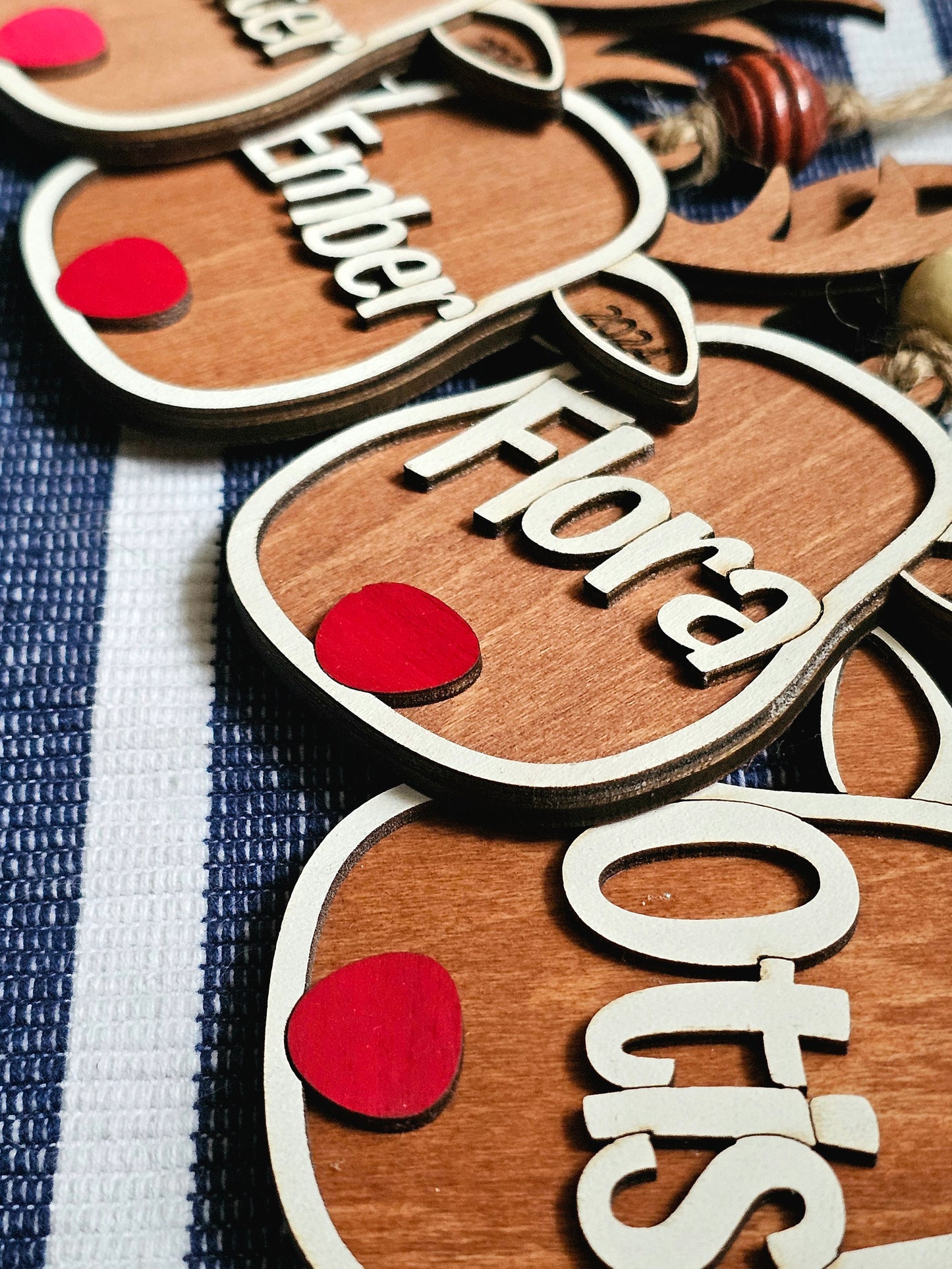 Personalized Wood Reindeer Ornament