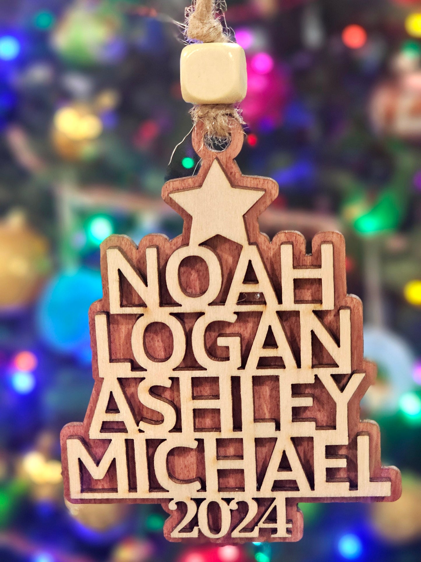 Customized Family Names Tree Ornament