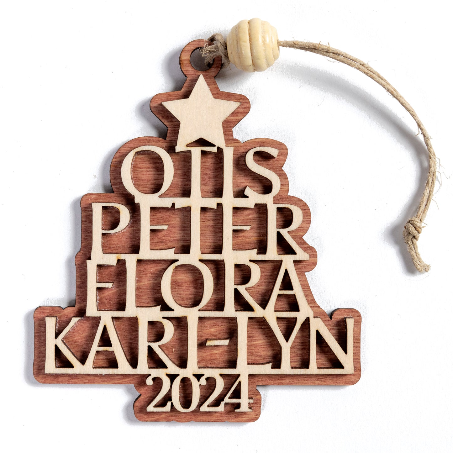 Customized Family Names Tree Ornament