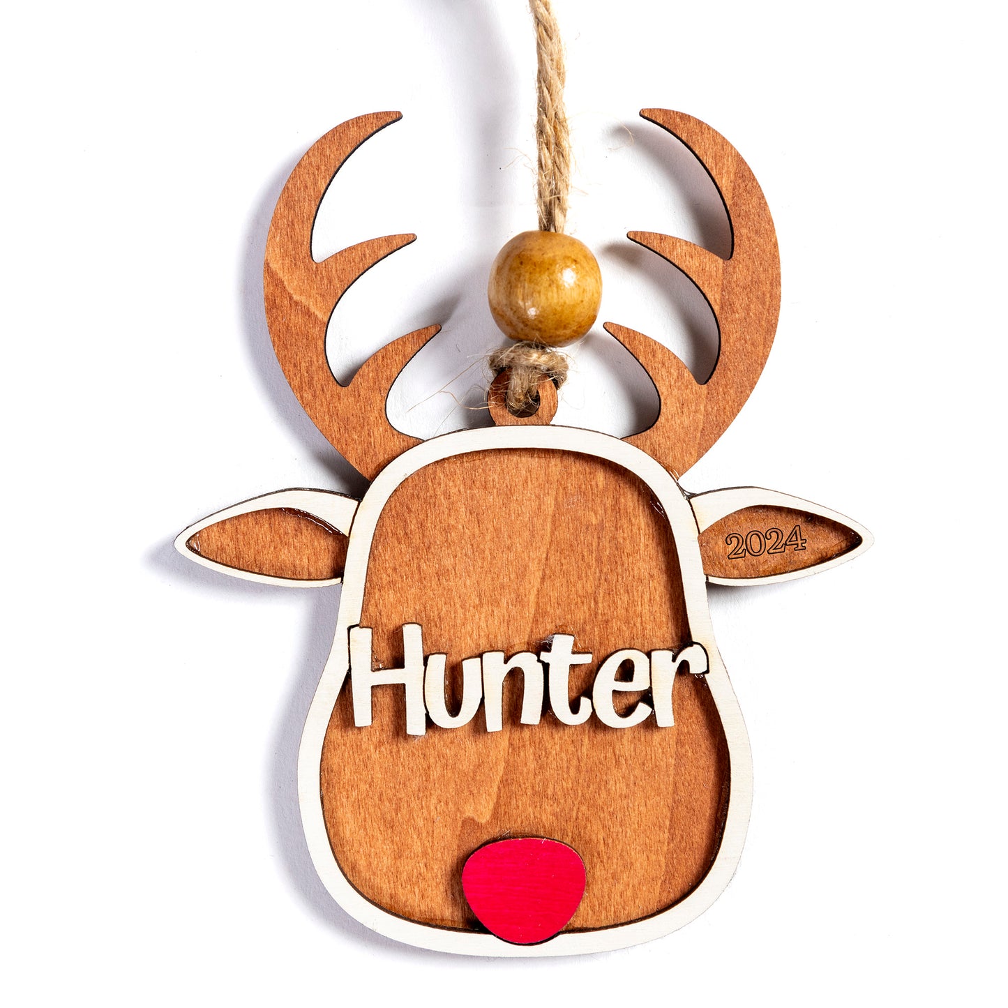 Personalized Wood Reindeer Ornament