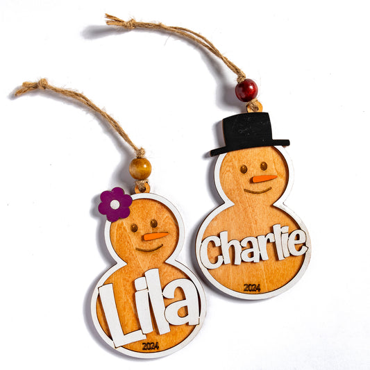 Personalized Snowman Ornaments