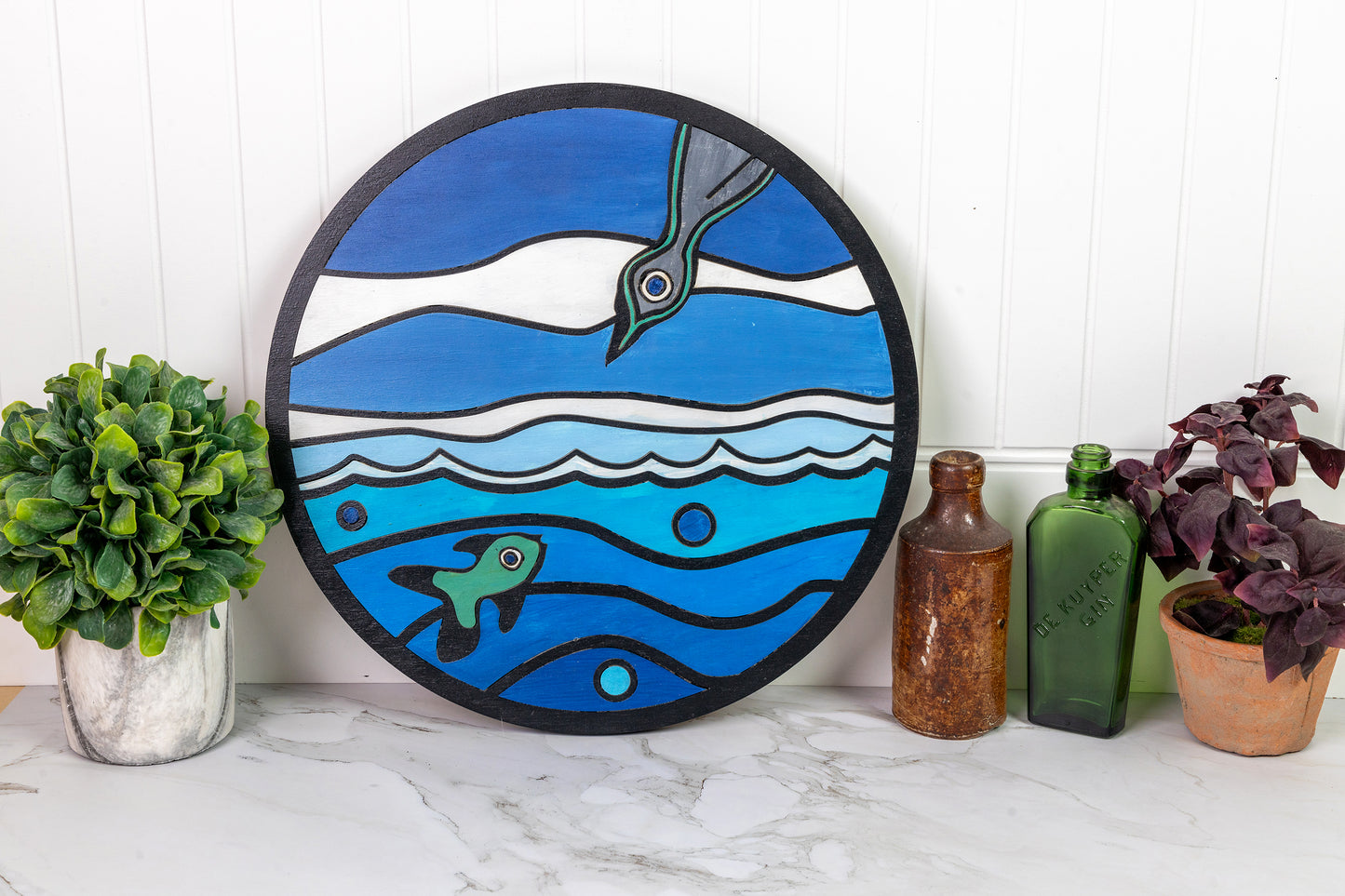 An Azure Pursuit | Laser Cut Painting on Wood