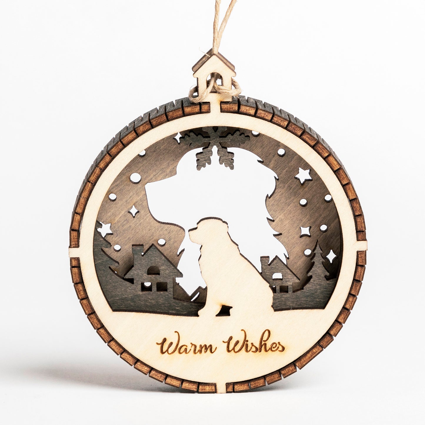 Wooden 3 Layer Dog Breed Ornament H-Z