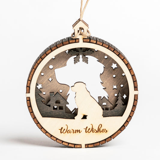 Wooden 3 Layer Dog Breed Ornament H-Z