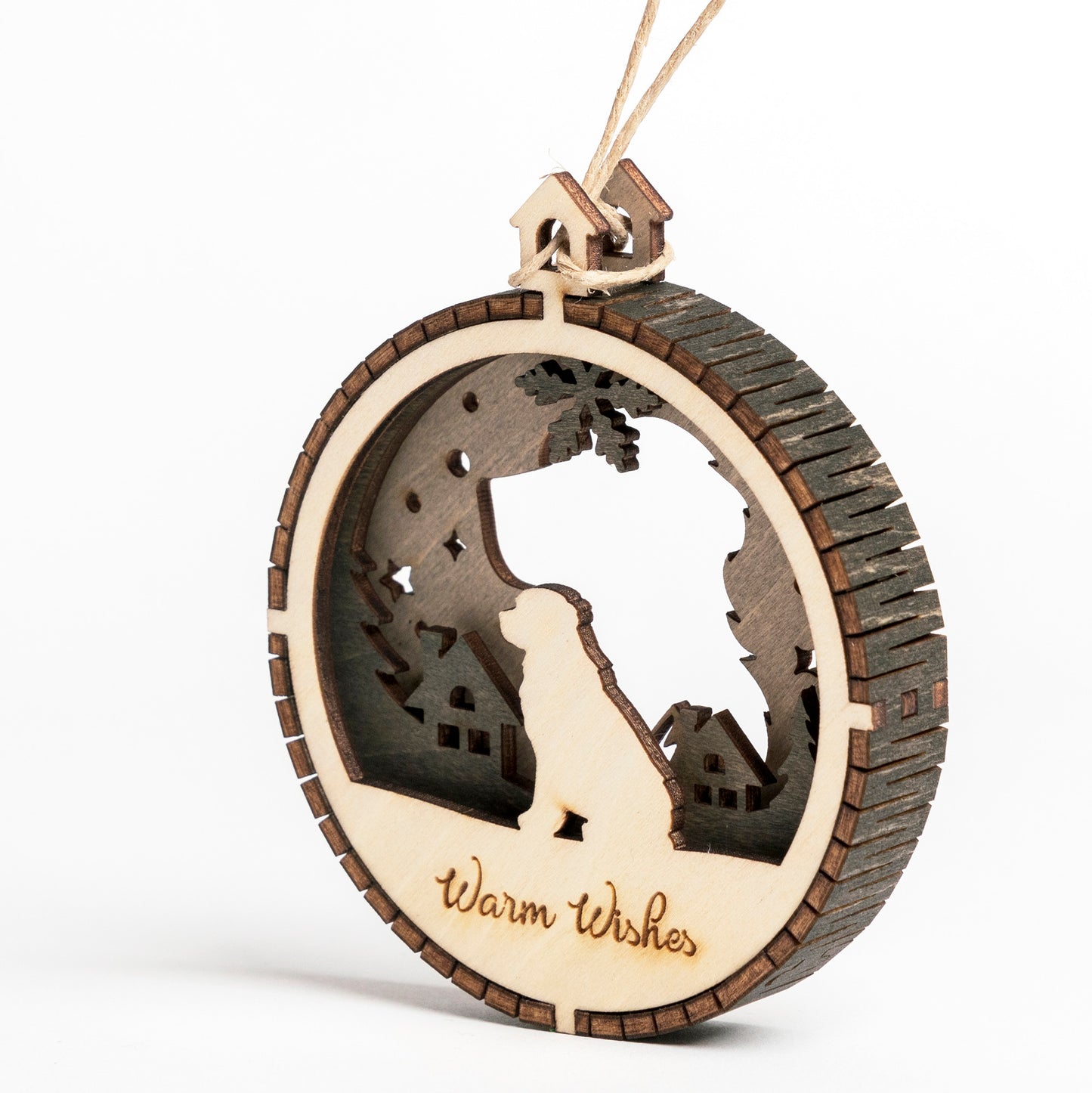 Wooden 3 Layer Dog Breed Ornament H-Z