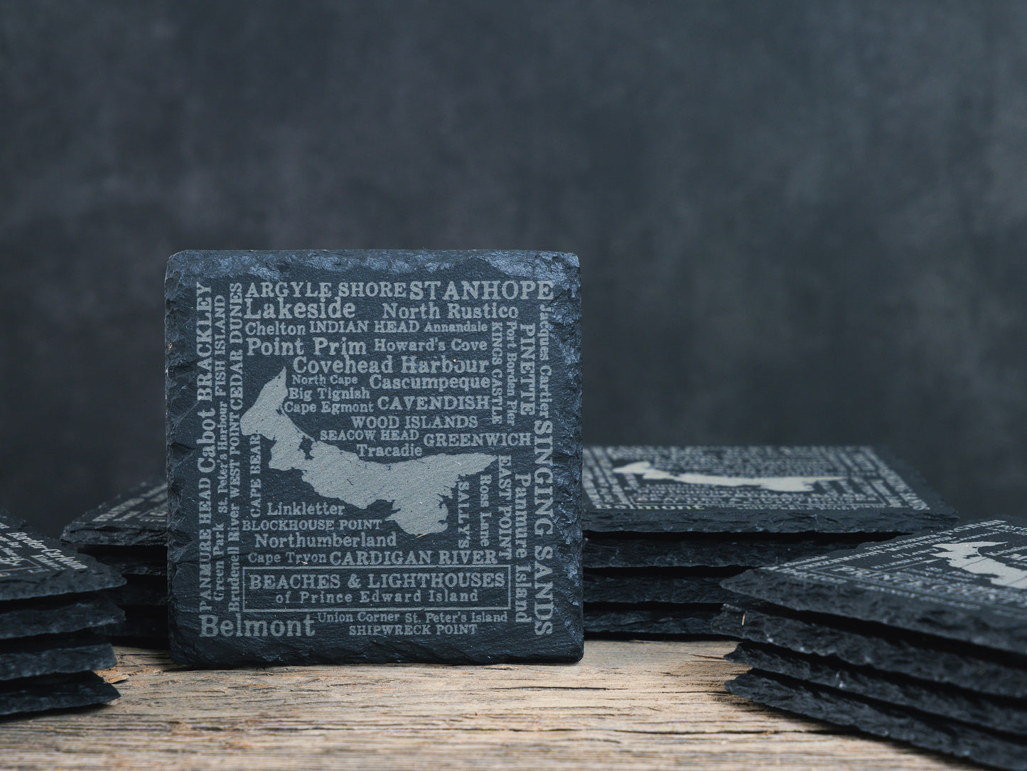 PEIsland Places Slate Coaster Set