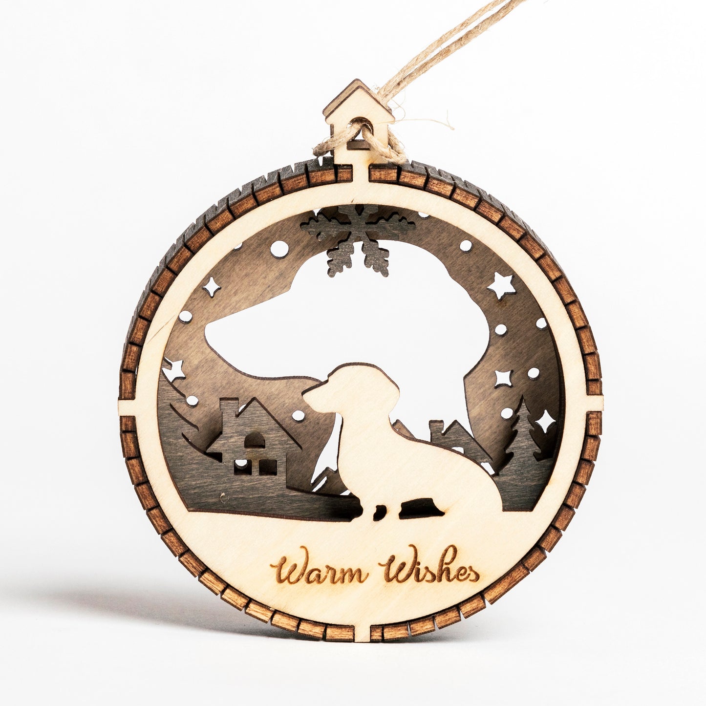 Wooden 3 Layer Dog Breed Ornament H-Z