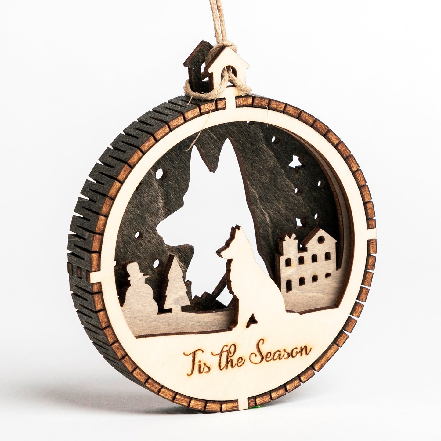 Wooden 3 Layer Dog Breed Ornament H-Z