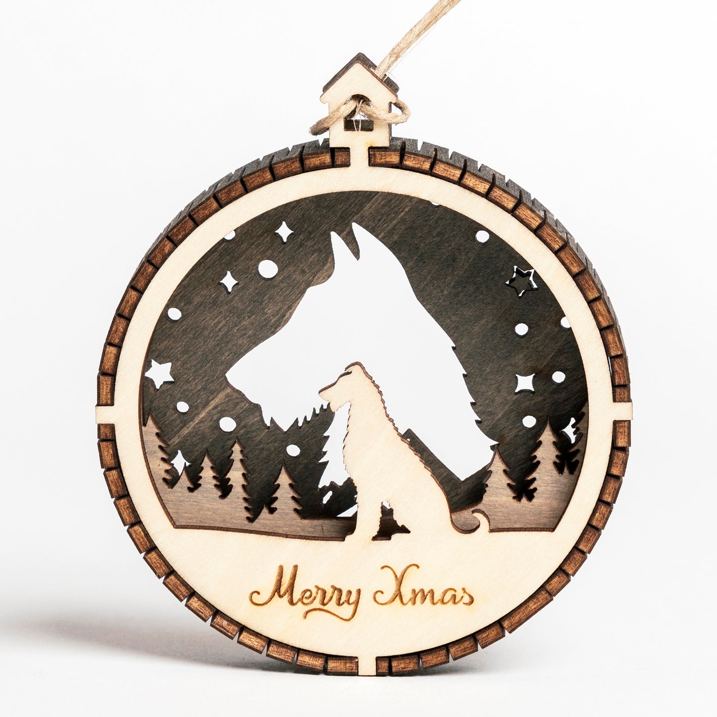 Wooden 3 Layer Dog Breed Ornament H-Z