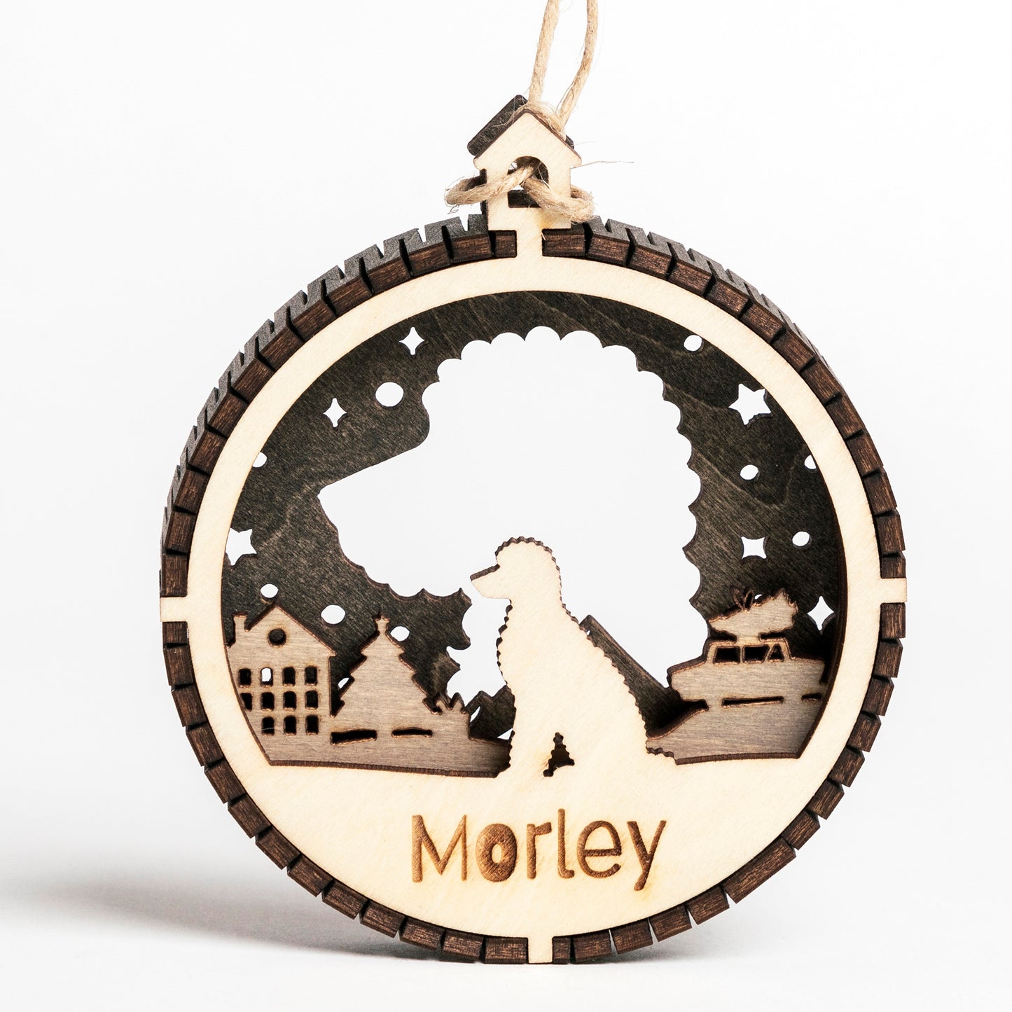 Wooden 3 Layer Dog Breed Ornament H-Z