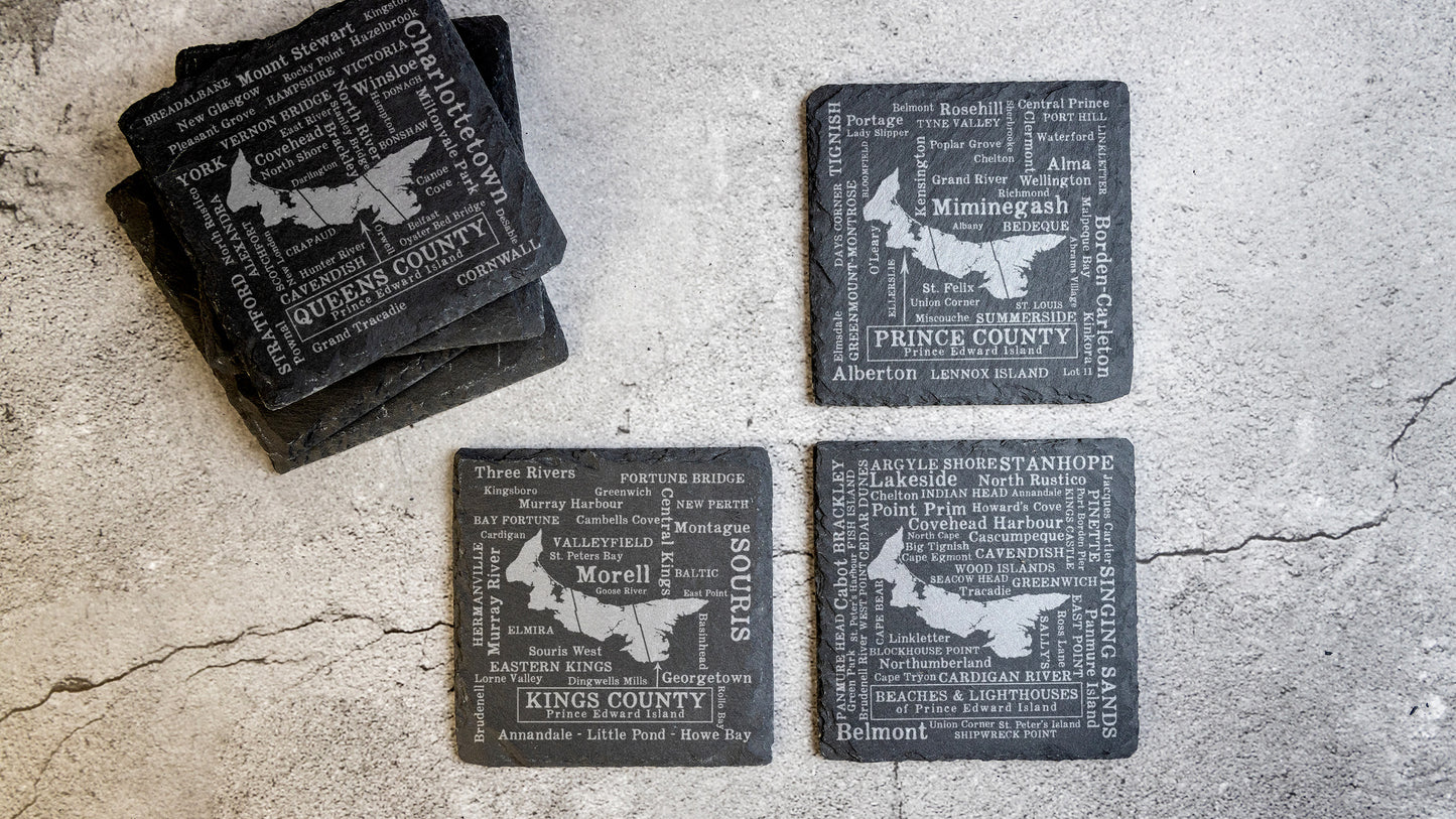 PEIsland Places Slate Coaster Set
