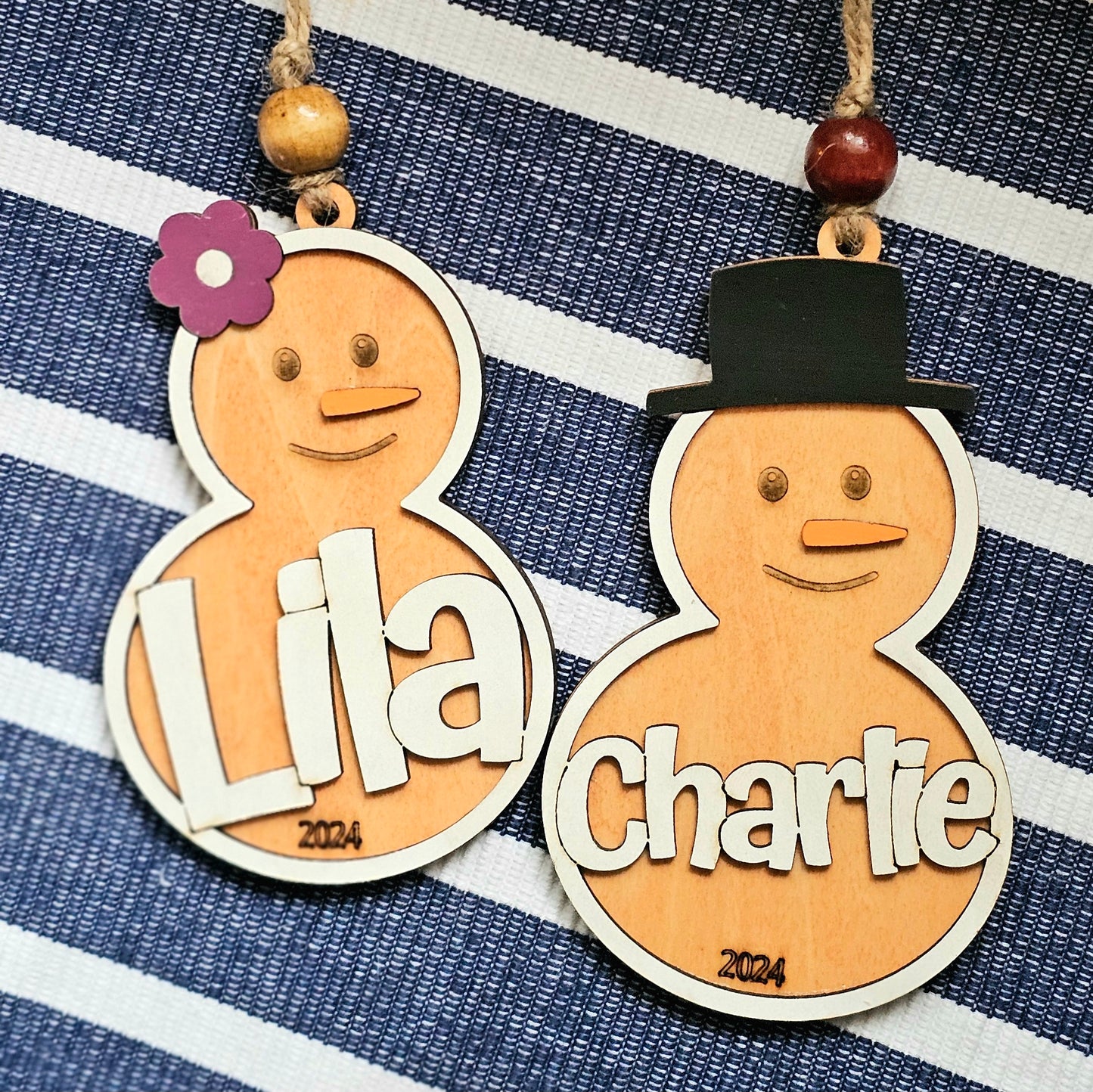 Personalized Snowman Ornaments