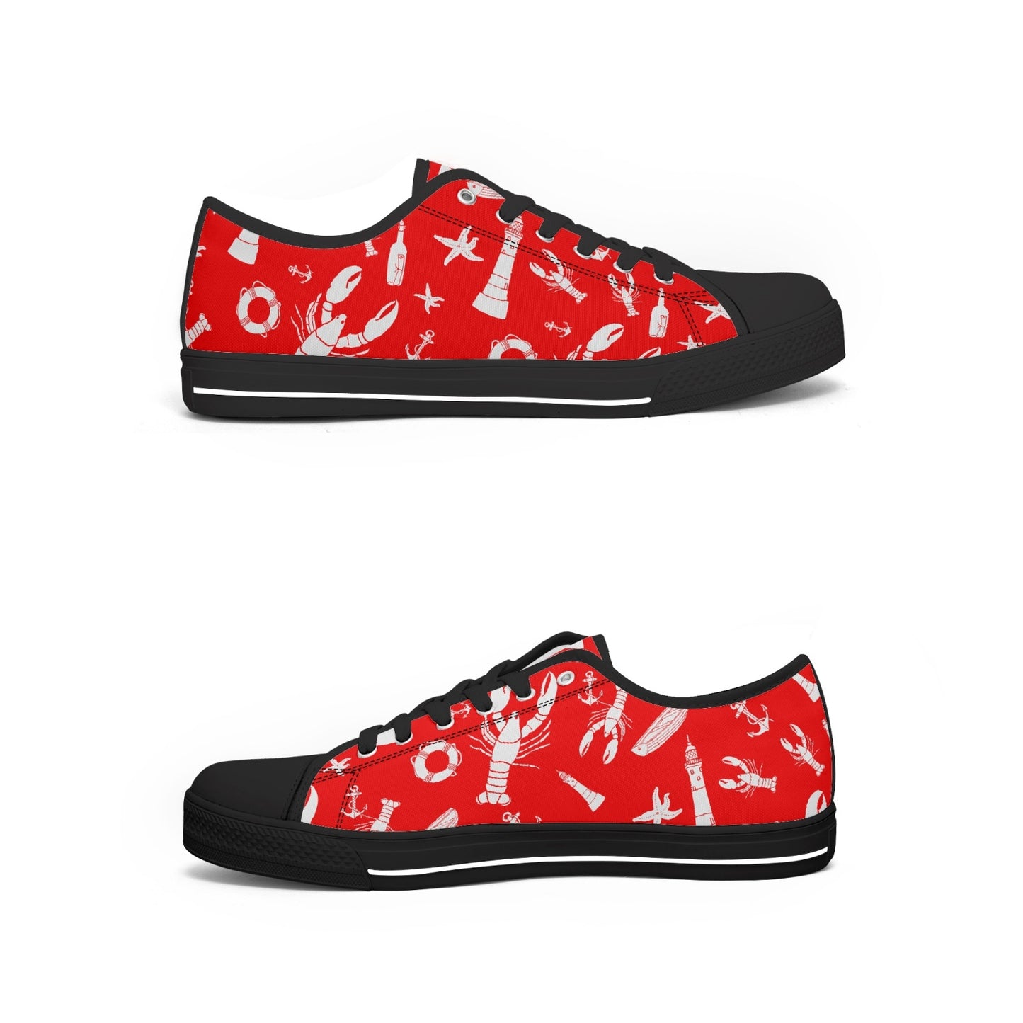 Lobster Nautical Low-Top Canvas Shoes