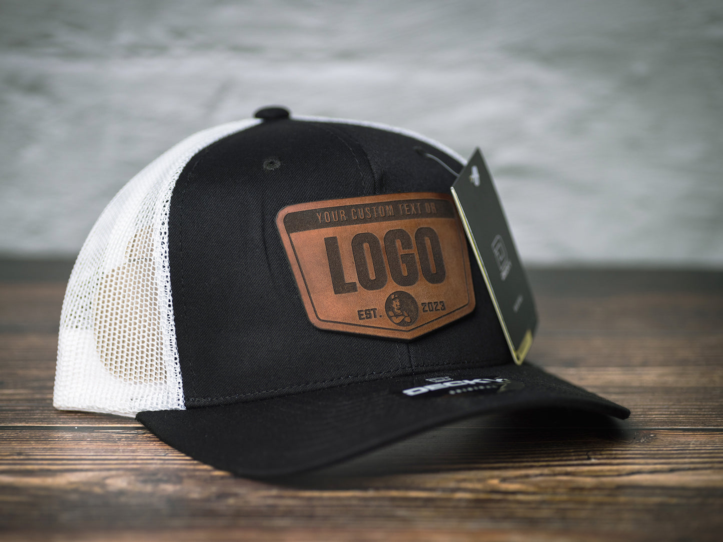 Custom Leather Patch Trucker Hat