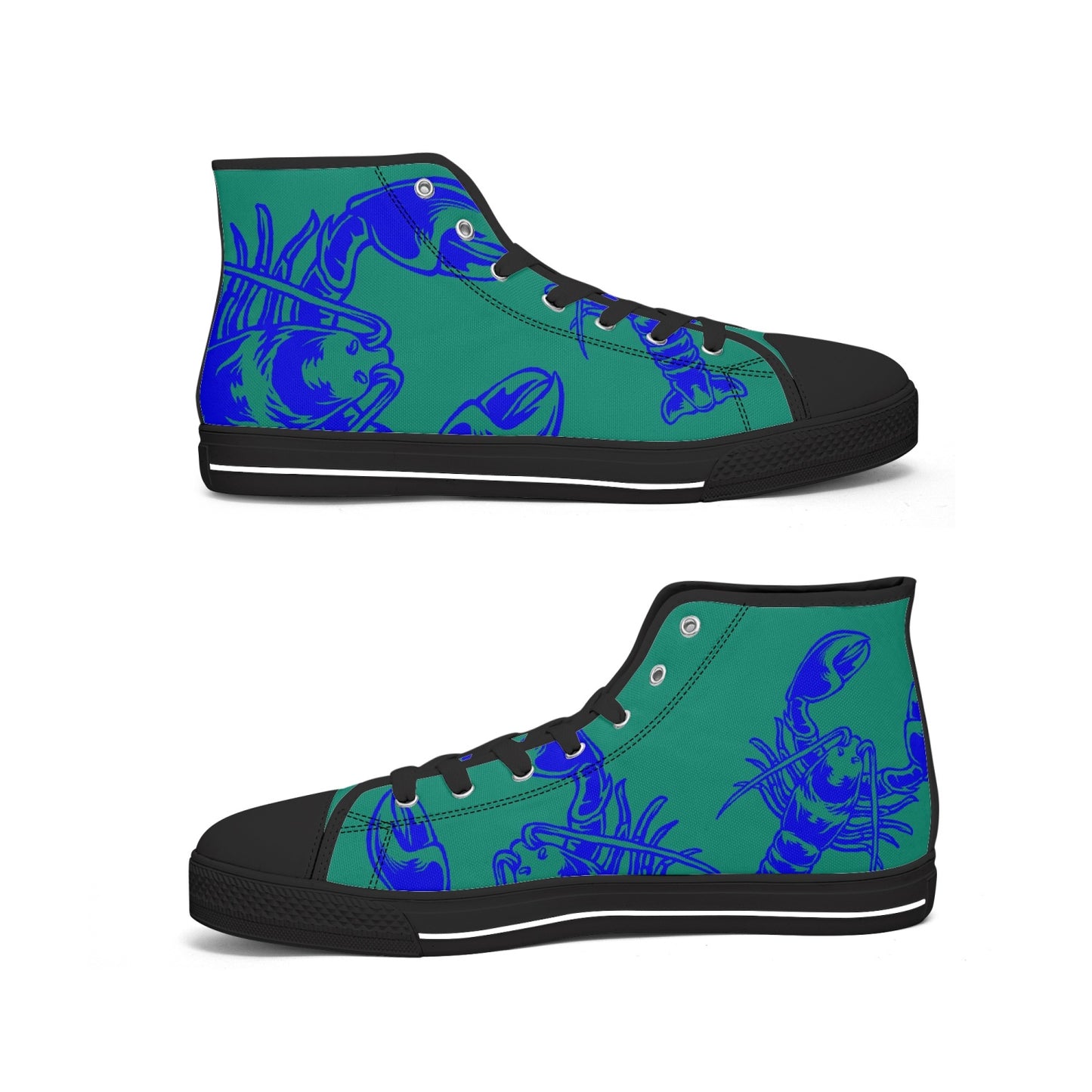 Blue Rare Lobster Canvas High-Tops