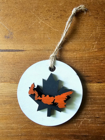 Wooden PEI Maple Leaf Ornament