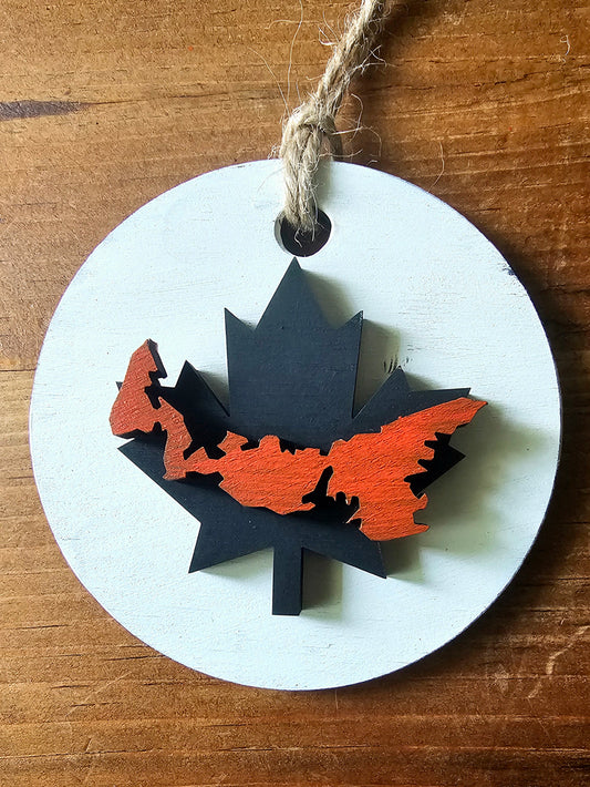 Wooden PEI Maple Leaf Ornament