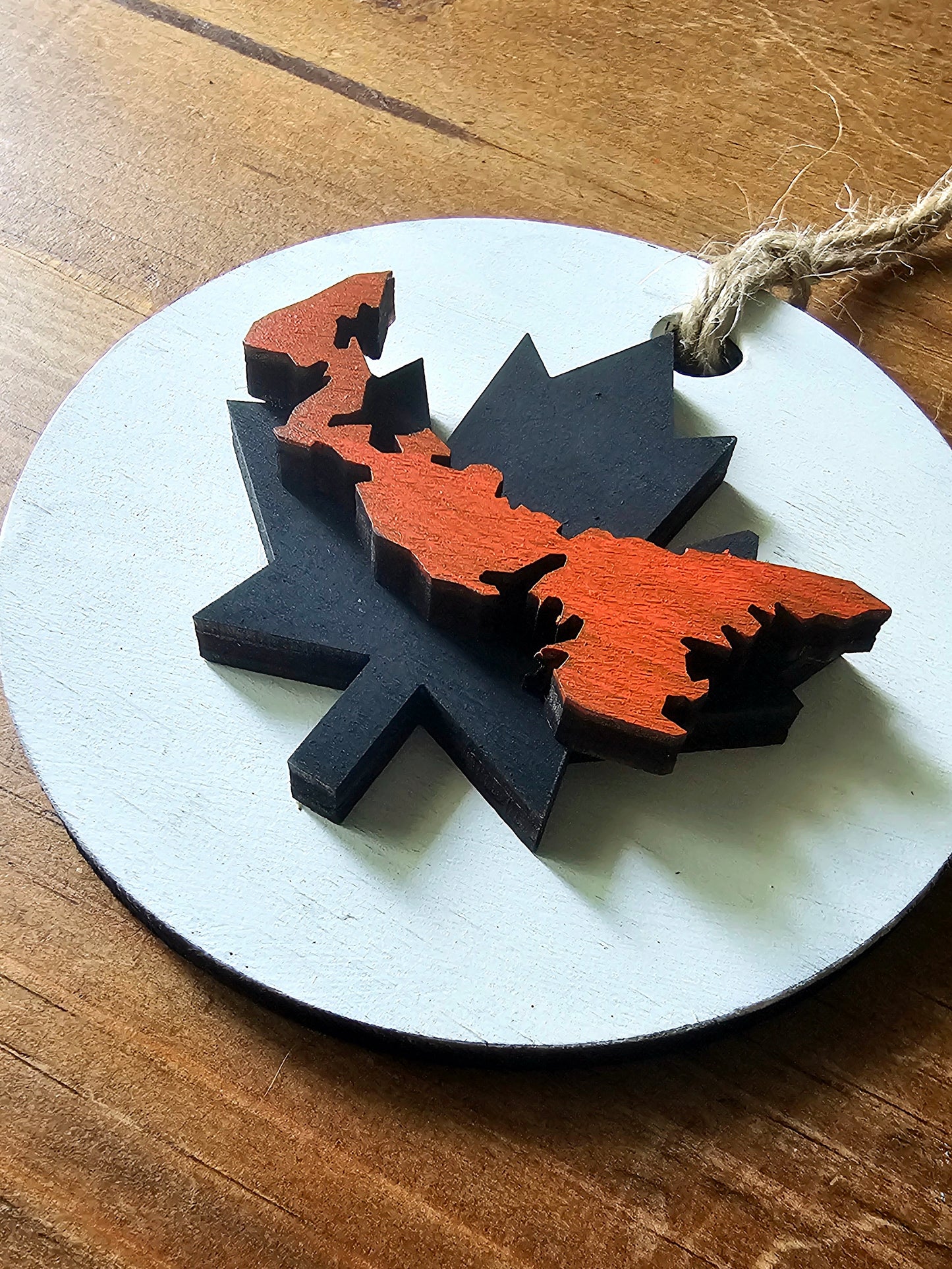 Wooden PEI Maple Leaf Ornament