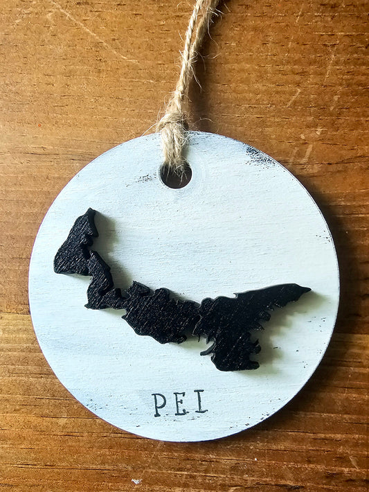 Wooden PEI Map Cutout Ornament