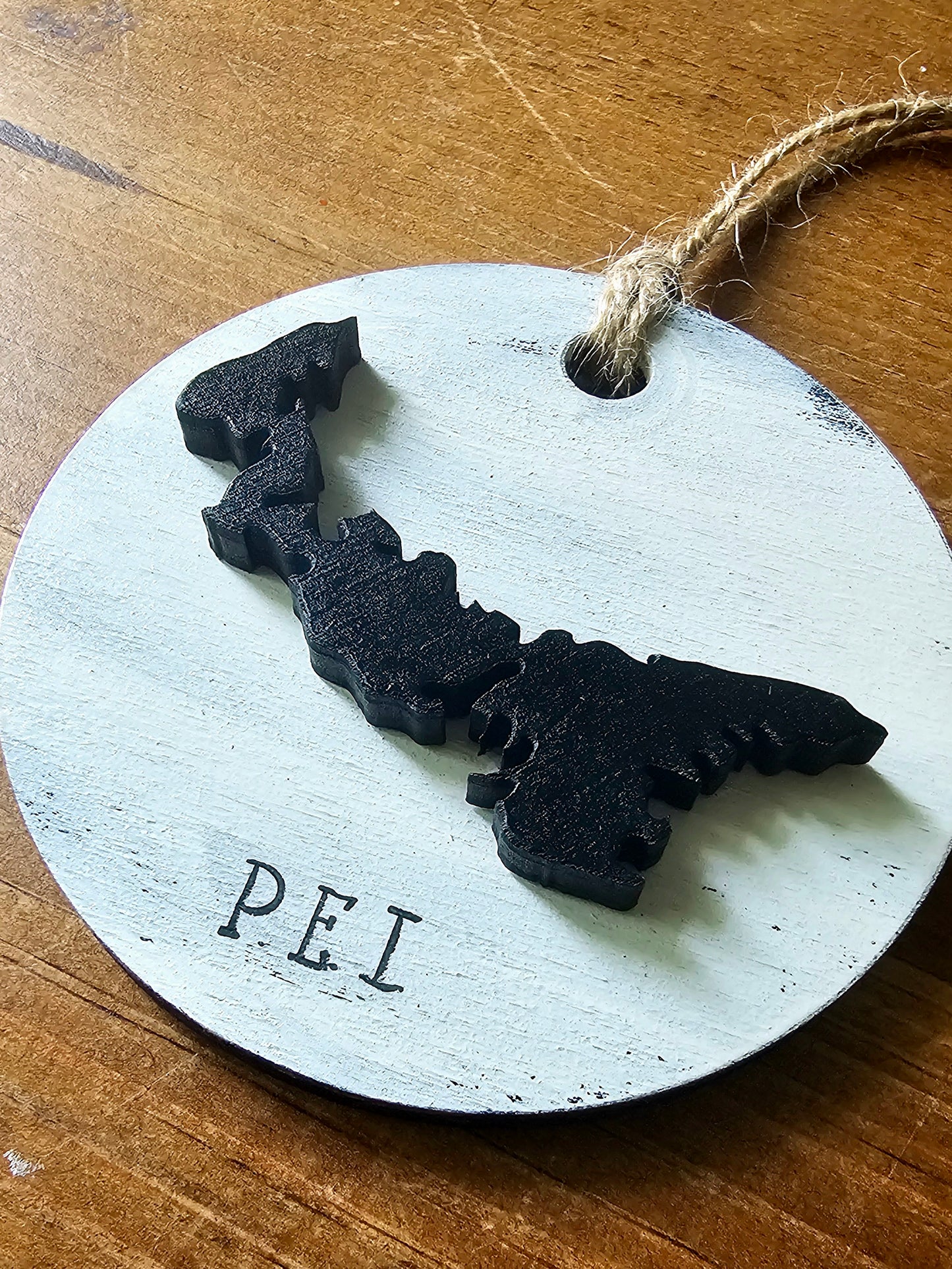 Wooden PEI Map Cutout Ornament