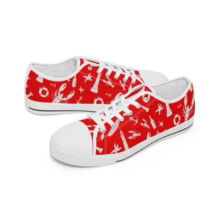 Lobster Nautical Low-Top Canvas Shoes