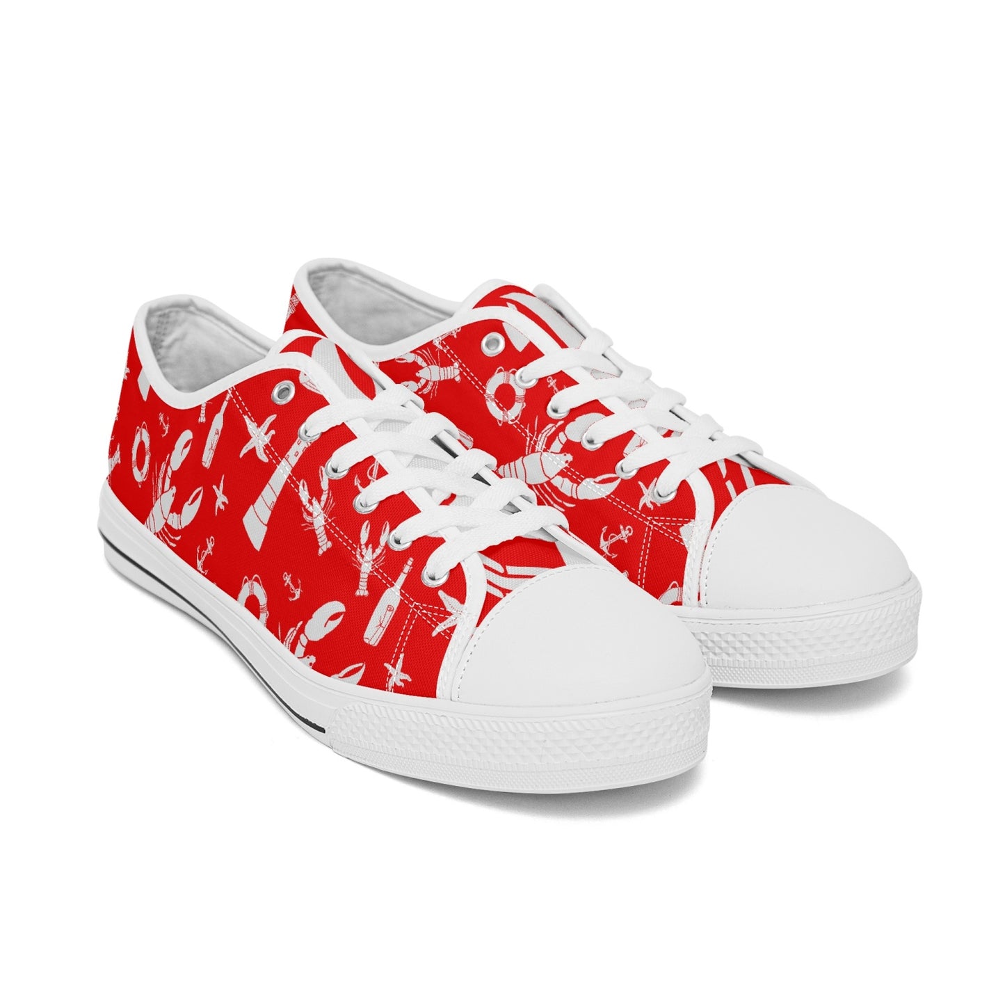 Lobster Nautical Low-Top Canvas Shoes