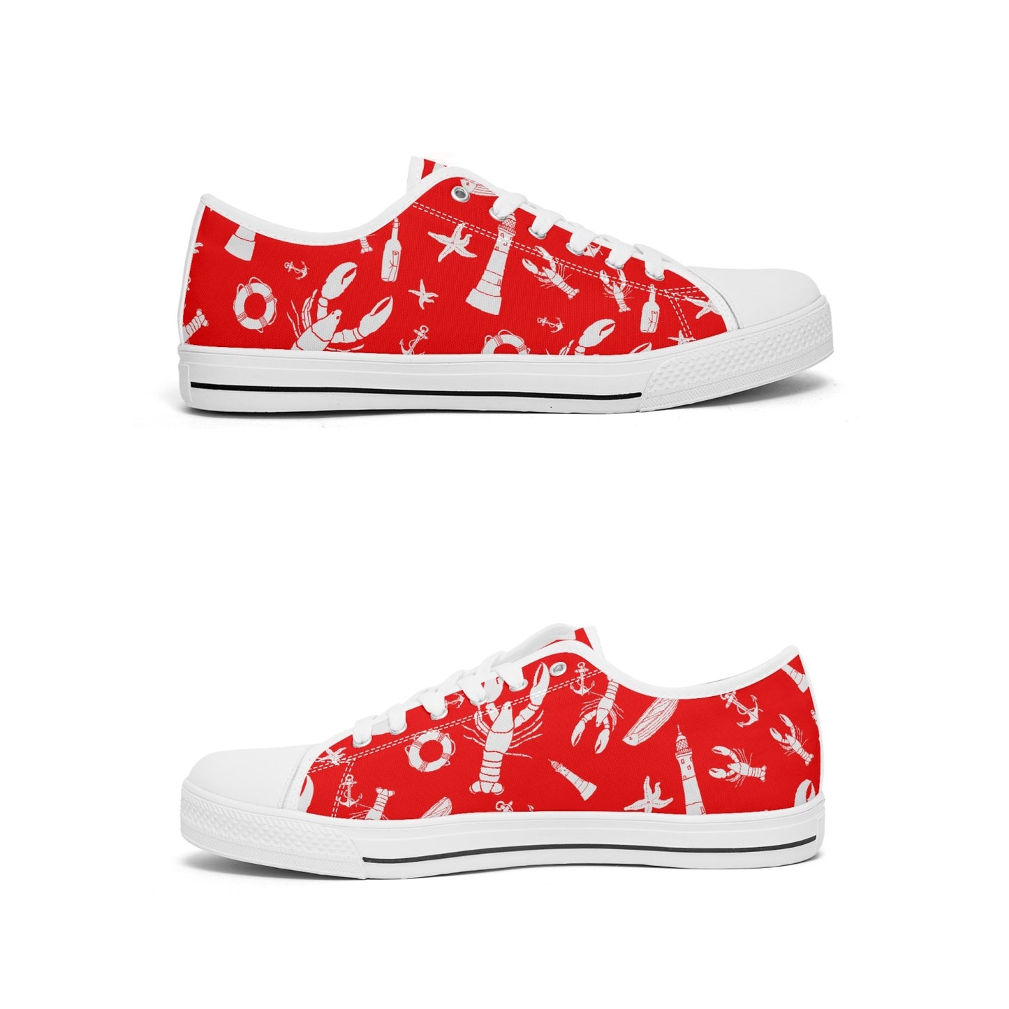 Lobster Nautical Low-Top Canvas Shoes