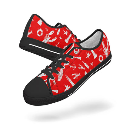 Lobster Nautical Low-Top Canvas Shoes