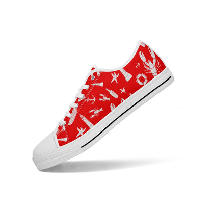 Lobster Nautical Low-Top Canvas Shoes