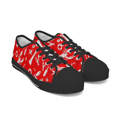 Lobster Nautical Low-Top Canvas Shoes