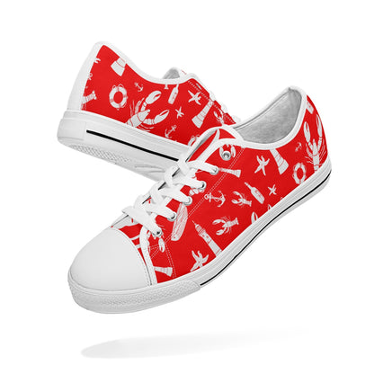 Lobster Nautical Low-Top Canvas Shoes