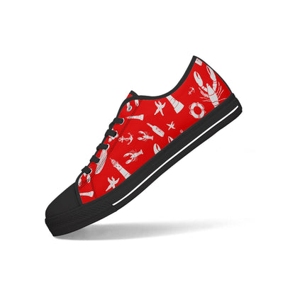 Lobster Nautical Low-Top Canvas Shoes